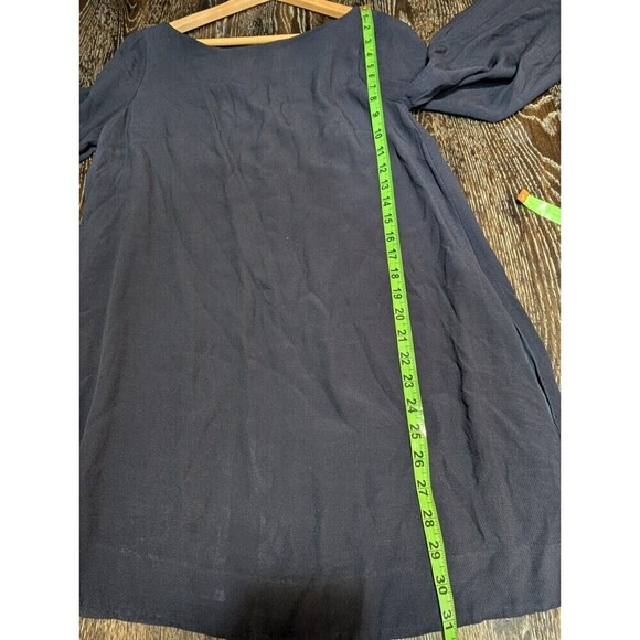 Free People Dress Womens Small Navy Blue Long Split Flowy Sleeve Relaxed Mini - Picture 7 of 7